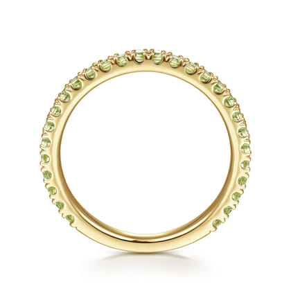 14K Yellow Gold Peridot Stackable Ring