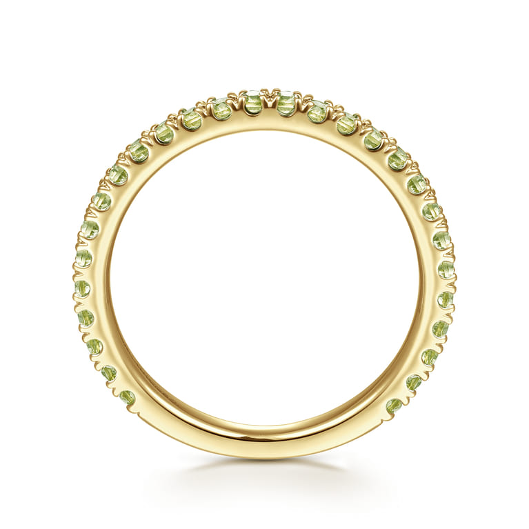 14K Yellow Gold Peridot Stackable Ring - Shot 2