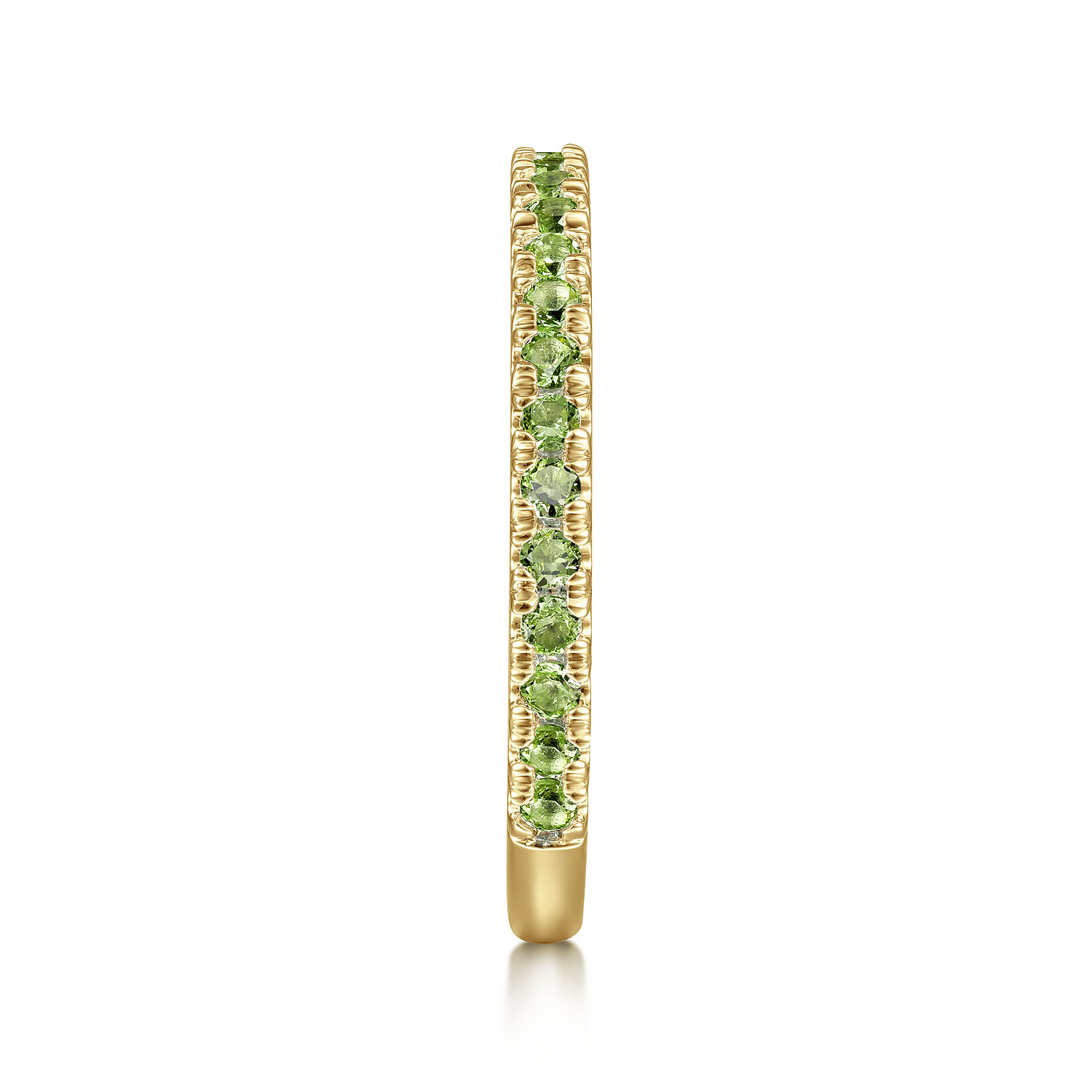 14K Yellow Gold Peridot Stackable Ring - Shot 4
