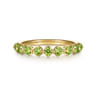 14K Yellow Gold Peridot Stackable Ring