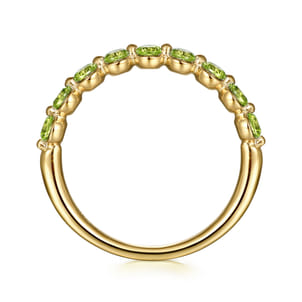 14K Yellow Gold Peridot Stackable Ring