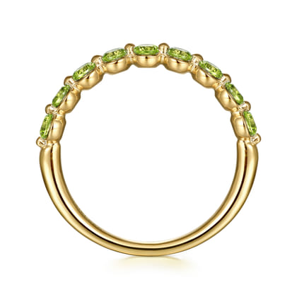 14K Yellow Gold Peridot Stackable Ring