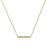 14K Yellow Gold Petite Pave Diamond Bar Necklace - 0.06 ct