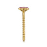 14K Yellow Gold Pink Tourmaline Cluster Clover and Bujukan Bead Stackable Ring