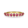 14K Yellow Gold Pink Tourmaline Stackable Ring