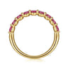14K Yellow Gold Pink Tourmaline Stackable Ring