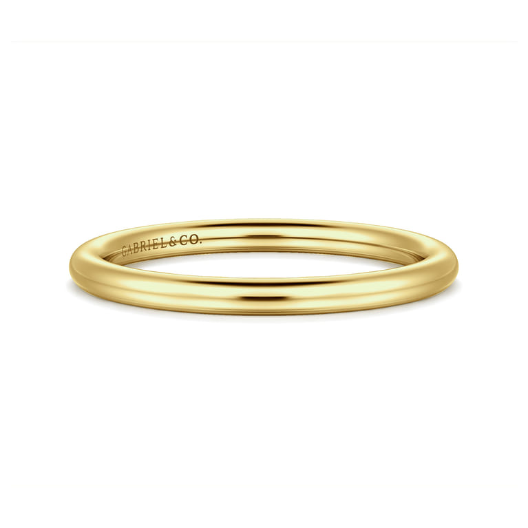 14K Yellow Gold Plain 1.7mm Wedding Band - Shot 1