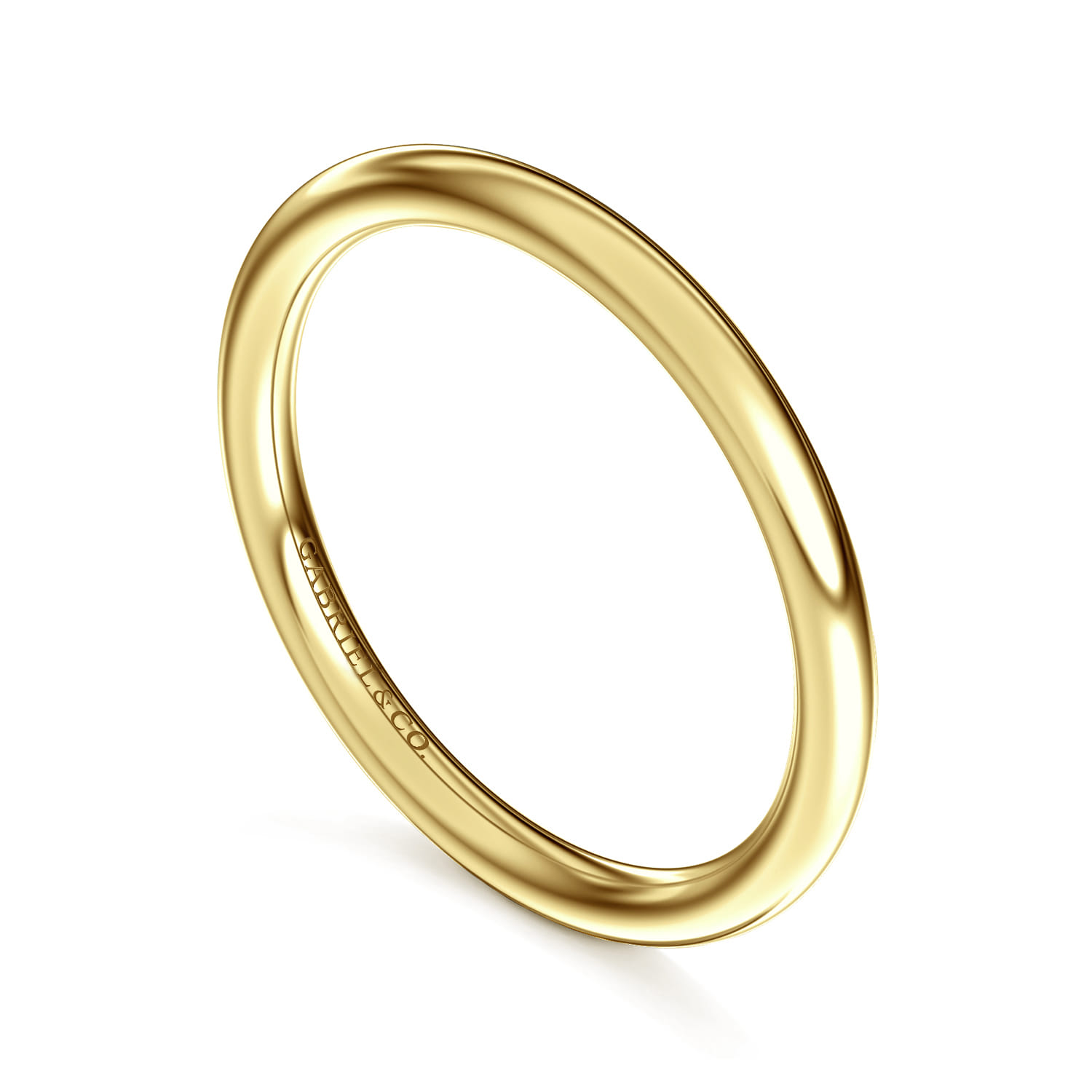 14K Yellow Gold Plain 1.7mm Wedding Band - Shot 3