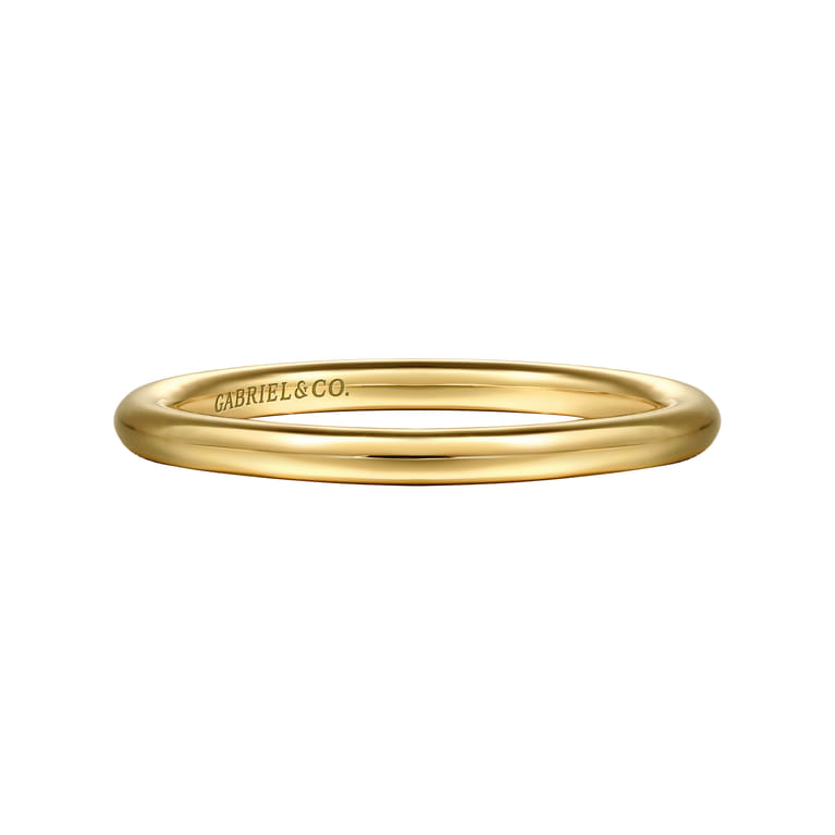 14K Yellow Gold Plain 1.7mm Wedding Band - Shot 1