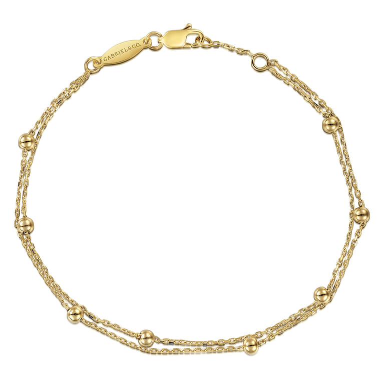 14K Yellow Gold Plain Bracelet - Shot 1