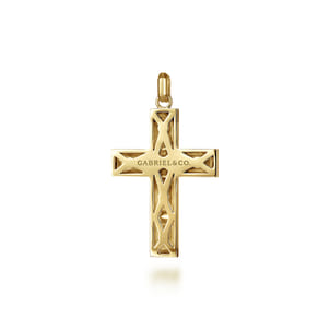 14K Yellow Gold Plain Cross Pendant