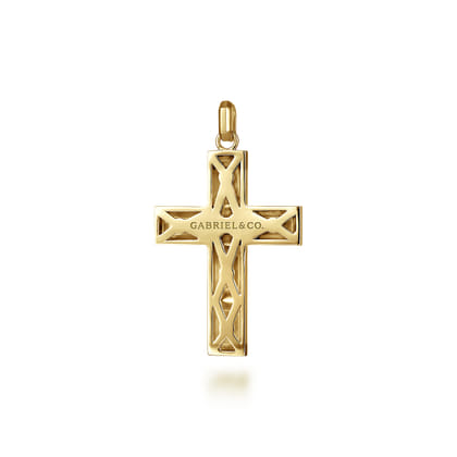 14K Yellow Gold Plain Cross Pendant