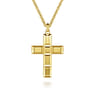 14K Yellow Gold Plain Cross Pendant