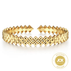 14K Yellow Gold Plain Demure Bangle