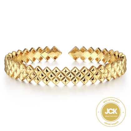 14K Yellow Gold Plain Demure Bangle