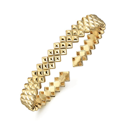 14K Yellow Gold Plain Demure Bangle