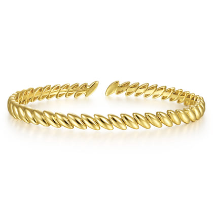 14K Yellow Gold Plain Demure Bangle