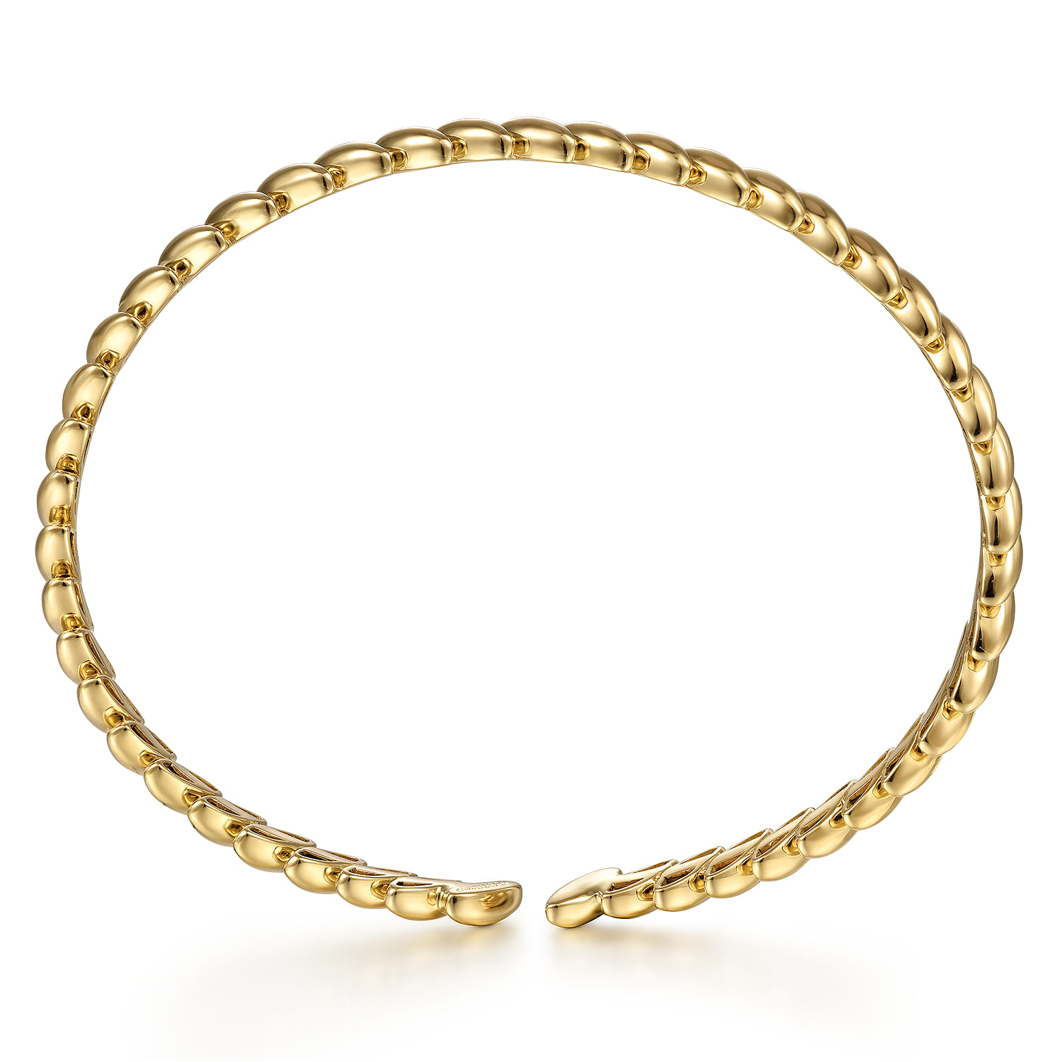 14K Yellow Gold Plain Demure Bangle - Shot 3