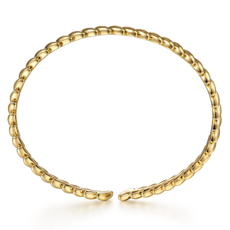 14K Yellow Gold Plain Demure Bangle - Shot 3