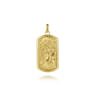 14K Yellow Gold Plain Dog Tag Mens Pendant