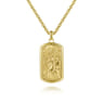 14K Yellow Gold Plain Dog Tag Mens Pendant