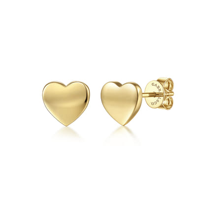 14K Yellow Gold Plain Earrings