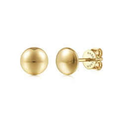 14K Yellow Gold Plain Earrings