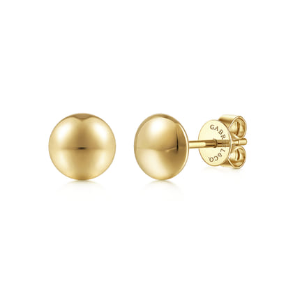 14K Yellow Gold Plain Earrings