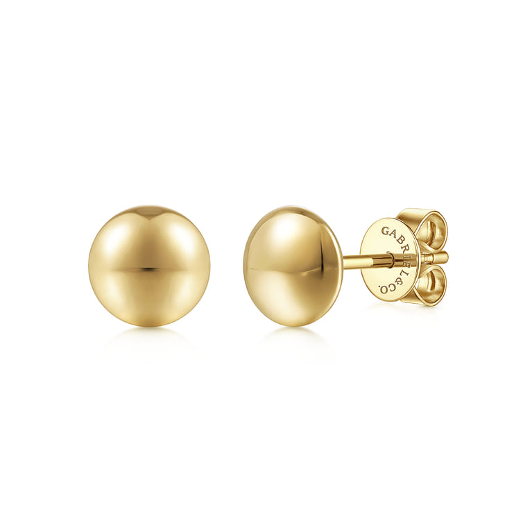 14K Yellow Gold Plain Earrings - Shot 1