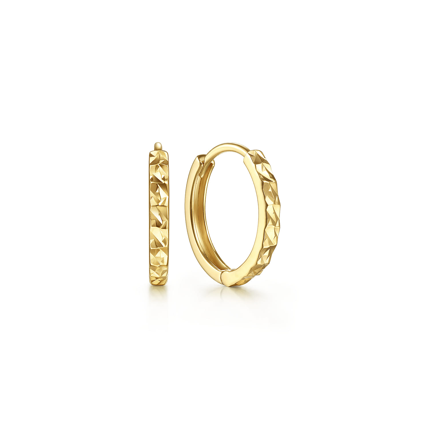 14K Yellow Gold Plain Earrings - Shot 1