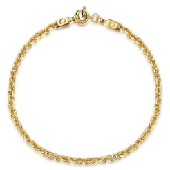 14K Yellow Gold Plain Gold Chain With G Lock