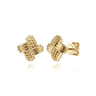14K Yellow Gold Plain Rope Stud Earrings