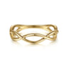14K Yellow Gold Plain Twisted Stackable Ring