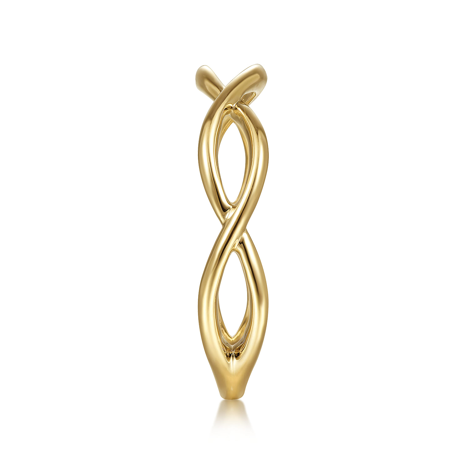 14K Yellow Gold Plain Twisted Stackable Ring - Shot 4
