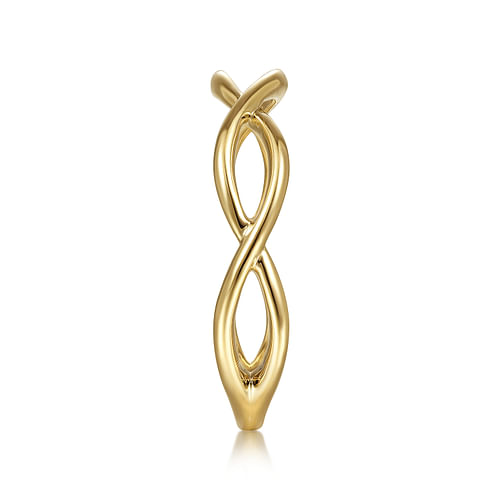 14K Yellow Gold Plain Twisted Stackable Ring - Shot 4