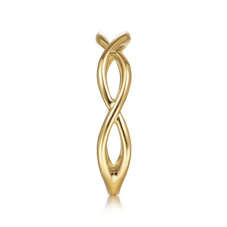 14K Yellow Gold Plain Twisted Stackable Ring - Shot 4
