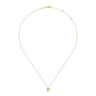 14K Yellow Gold Plain and Bujukan Beaded Interlocking Circles Pendant Necklace