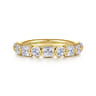 Fancy Wedding Ring in 14k Yellow Gold with Princess Cut Natural Diamond at Gabriel & Co.