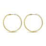 14K Yellow Gold Prong Set 40mm Round Inside Out Diamond Hoop Earrings - 1.6 ct
