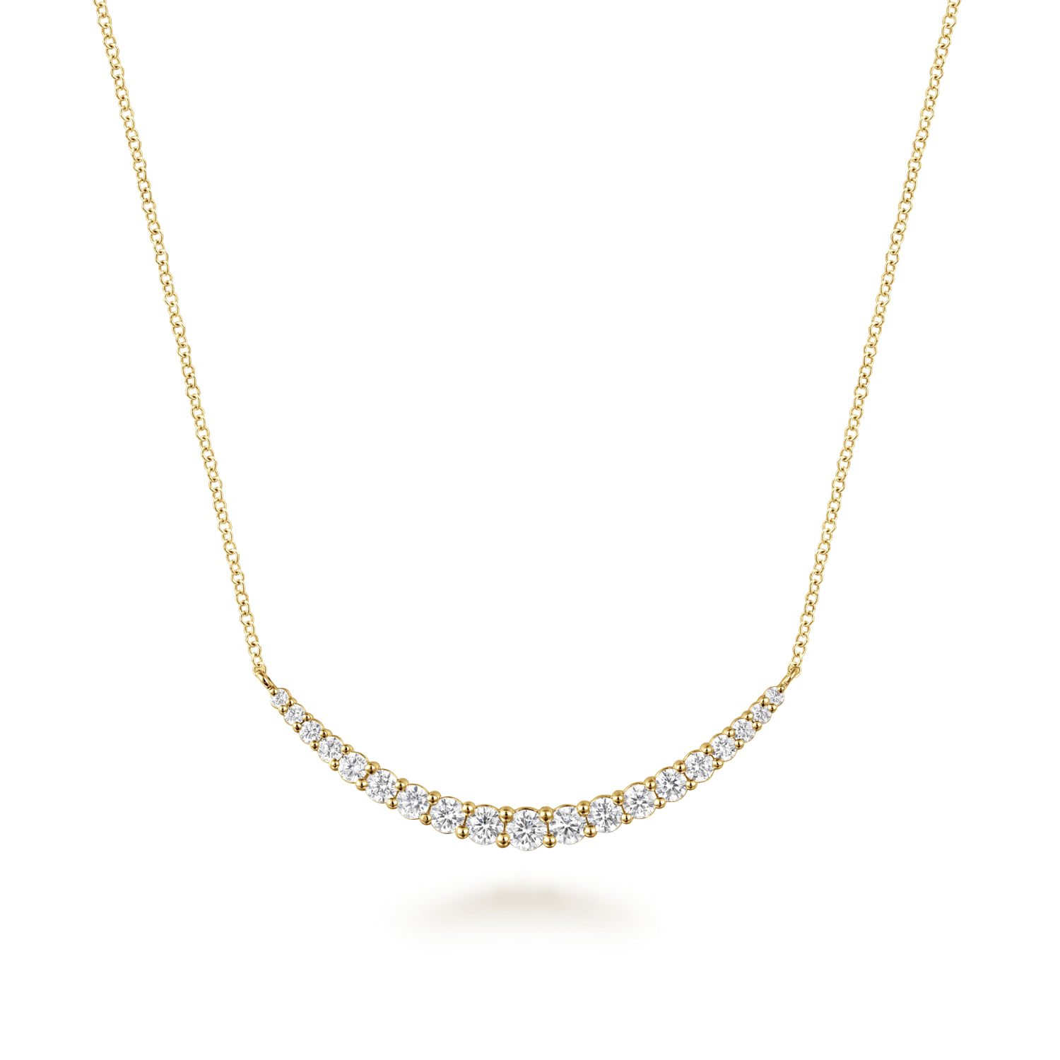 14k Yellow Gold Bar Lusso Necklace. SKU: NK5424Y45JJ