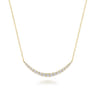 14K Yellow Gold Prong Set Diamond Bar Necklace - 1.05 ct