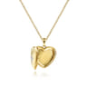14K Yellow Gold Puff Heart Pendant Locket Necklace with Diamond Star - 0.01 ct