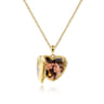 14K Yellow Gold Puff Heart Pendant Locket Necklace with Diamond Star - 0.01 ct