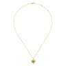 14K Yellow Gold Puff Heart Pendant Locket Necklace with Diamond Star - 0.01 ct