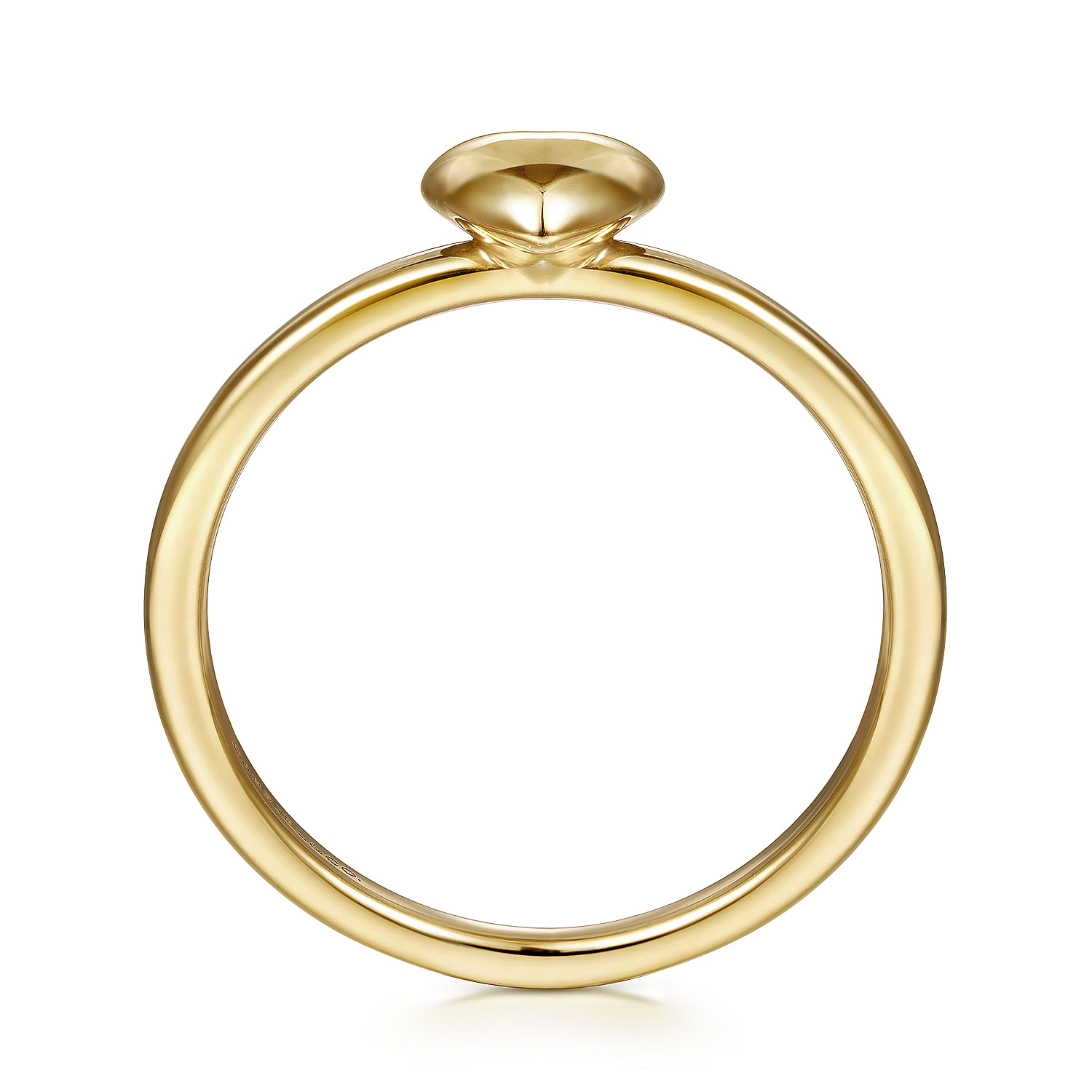 14K Yellow Gold Puffed Heart Ring