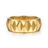 14K Yellow Gold Pyramid Bold Stackable Cigar Band