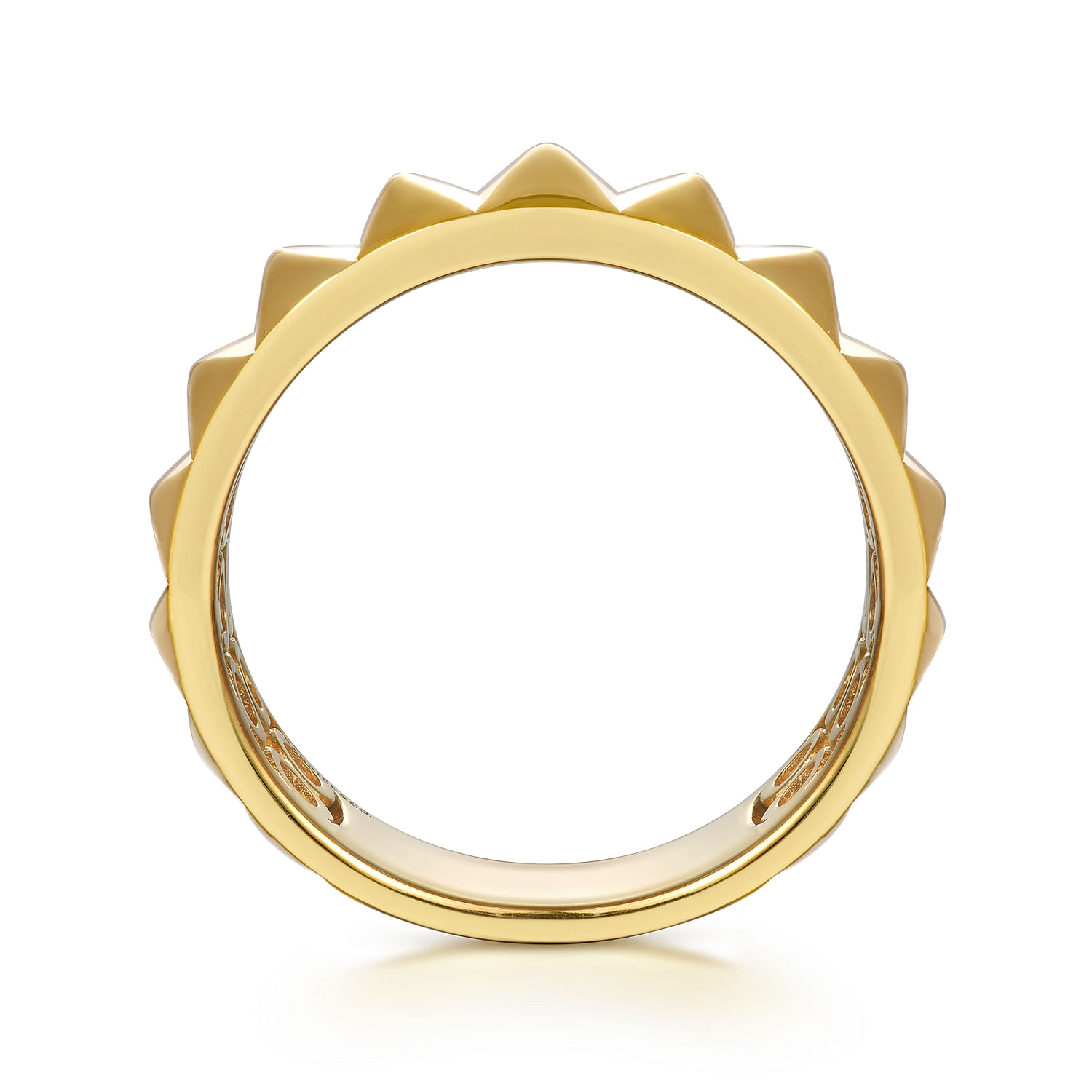 14K Yellow Gold Pyramid Bold Stackable