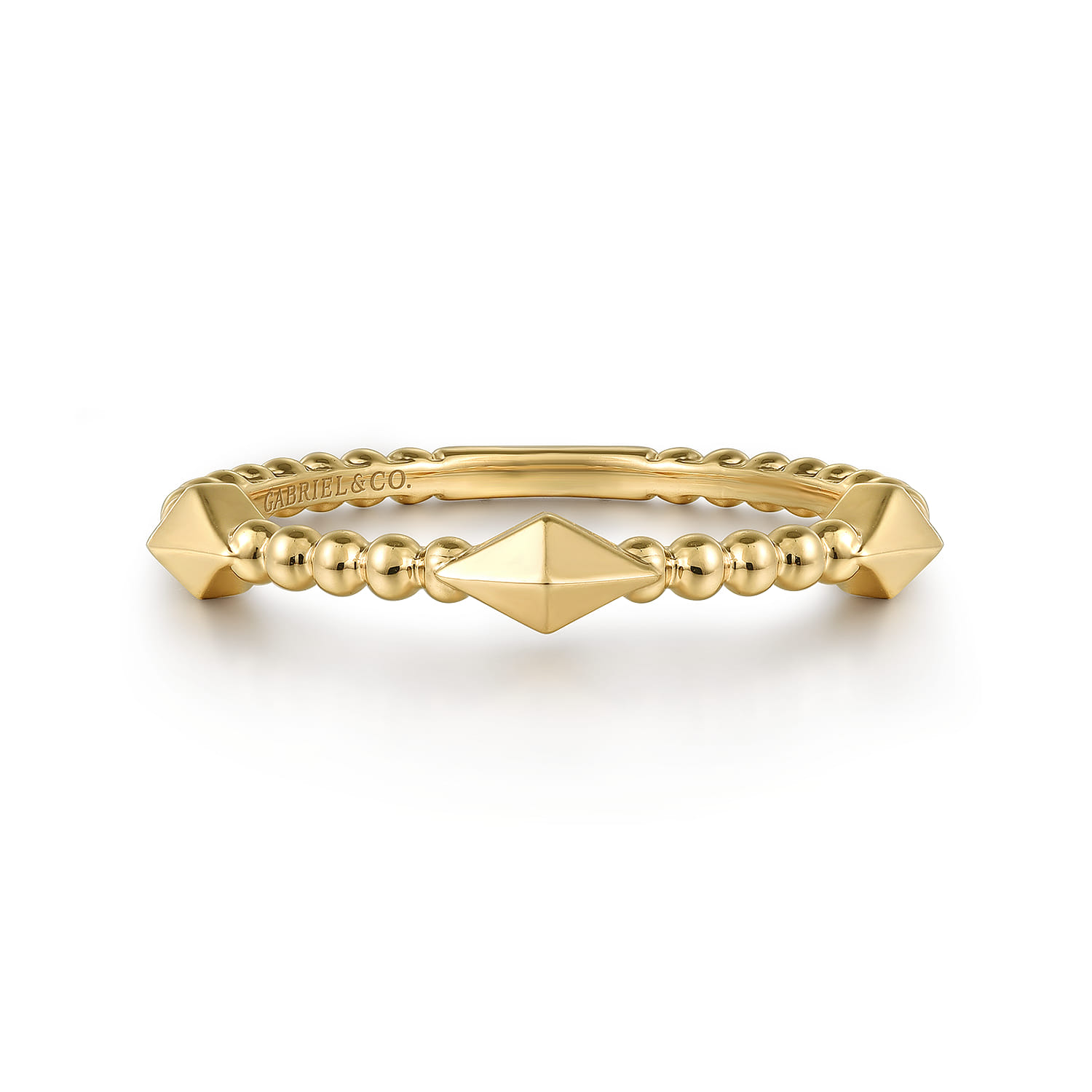14K Yellow Gold Pyramid Classic Ring-Bujukan