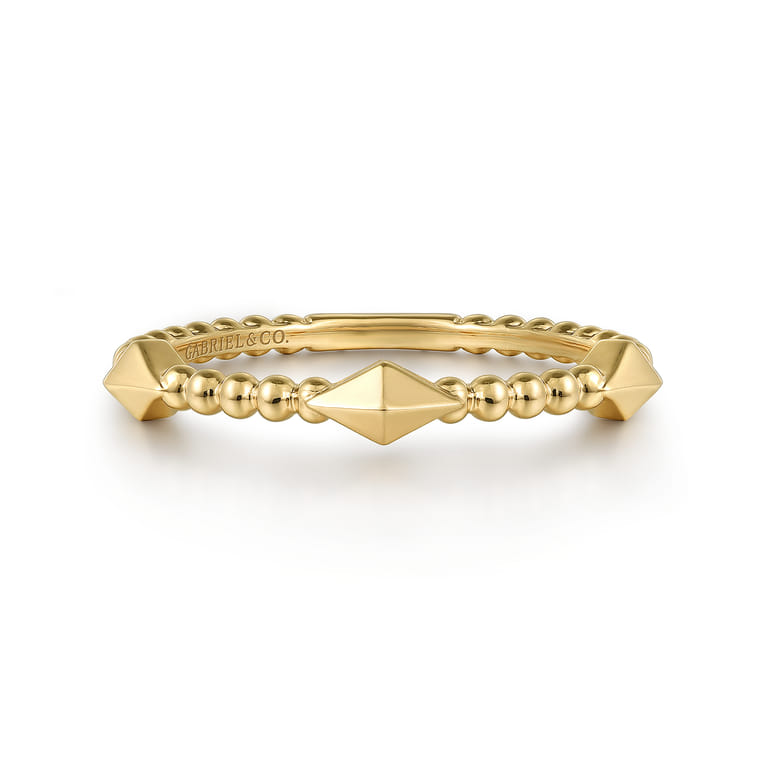 14K Yellow Gold Pyramid Classic Ring-Bujukan - Shot 1