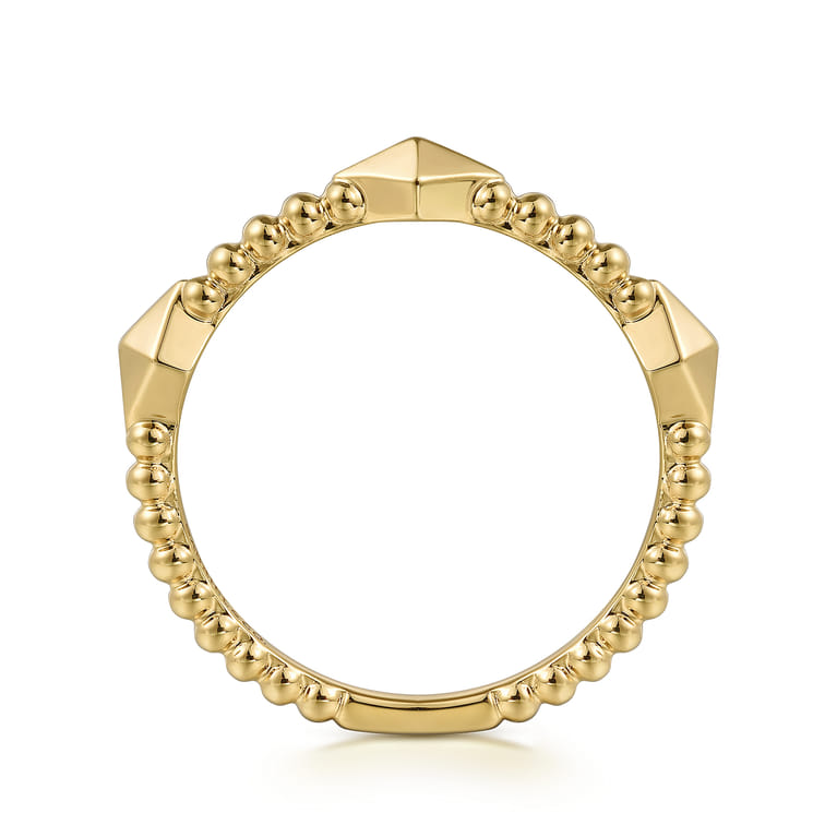 14K Yellow Gold Pyramid Classic Ring-Bujukan - Shot 2